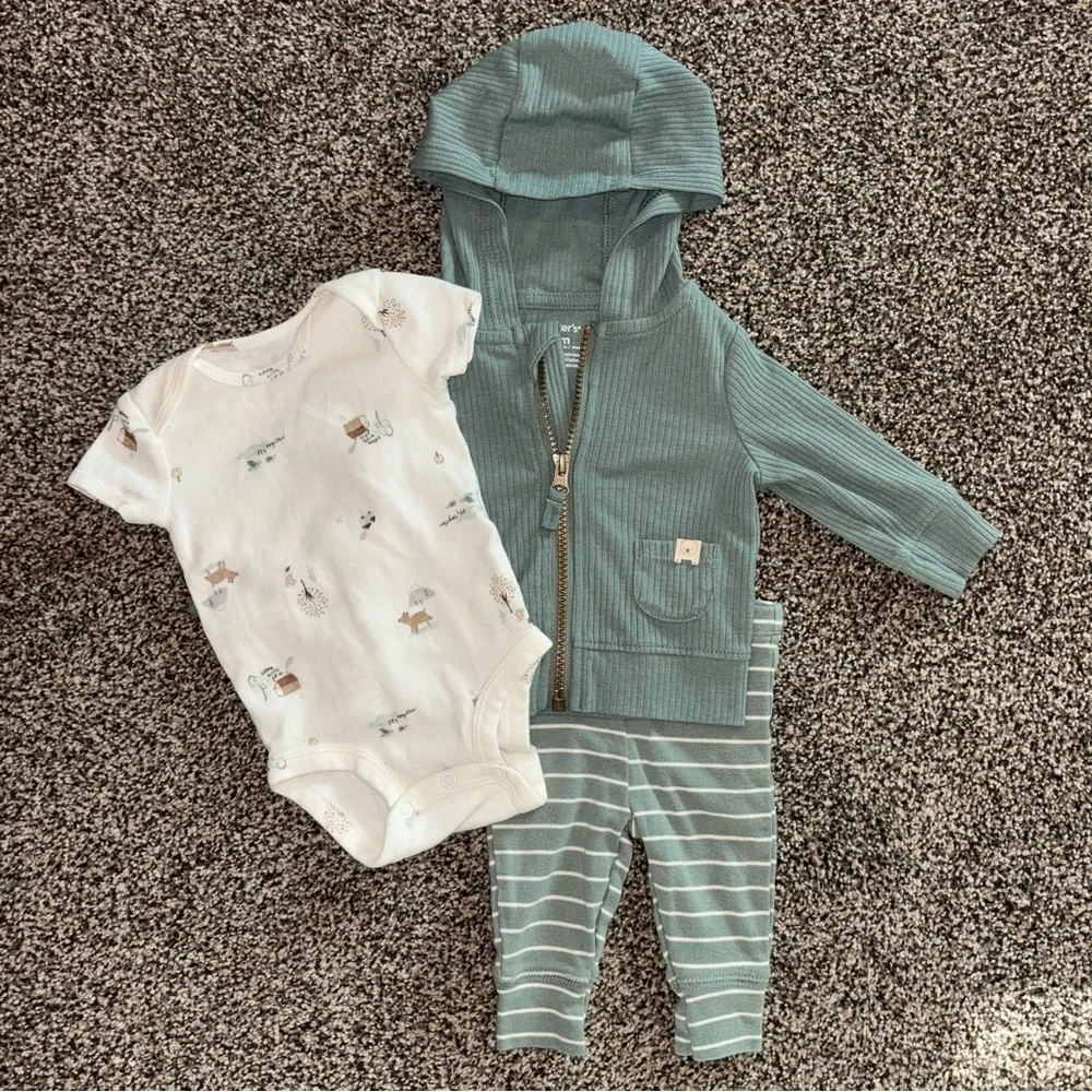 3mo Carter’s Baby Clothing 3-piece Set with Jacket Boy’s Spring Lot